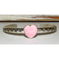 Navajo Pink Conch Heart Bracelet Stacker Sterling Silver