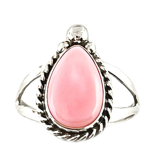 Navajo Pink Conch Ring Size 7 Sterling Silver J. Kee Native