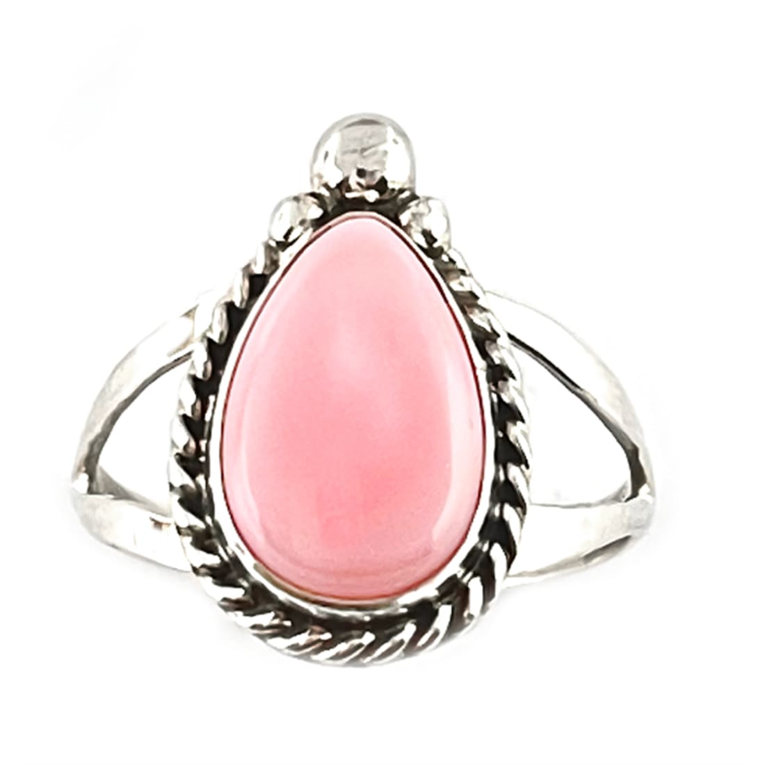 Navajo Pink Conch Ring Size 8 Sterling Silver J. Kee Native