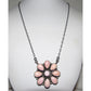 Navajo Pink Conch Shell Cluster Bar Necklace Sterling Silver