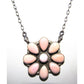 Navajo Pink Conch Shell Cluster Bar Necklace Sterling Silver