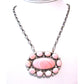 Navajo Pink Conch Shell Cluster Bar Necklace Sterling Silver