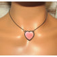 Navajo Pink Conch Shell Heart Bar Necklace Sterling Silver
