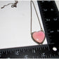 Navajo Pink Conch Shell Heart Bar Necklace Sterling Silver