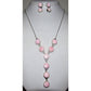 Navajo Pink Conch Shell Lariat Necklace Earrings Set