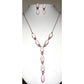 Navajo Pink Conch Shell Lariat Necklace Earrings Set