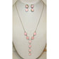 Navajo Pink Conch Shell Lariat Necklace Earrings Set