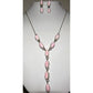 Navajo Pink Conch Shell Lariat Necklace Earrings Set