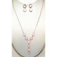 Navajo Pink Conch Shell Lariat Necklace Earrings Set