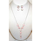 Navajo Pink Conch Shell Lariat Necklace Earrings Set