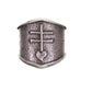 Navajo Kevin Yazzie Pueblo Cross Ring Size 8 Sand Cast Tufa