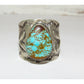Navajo R.Willie Number 8 Turquoise Ring Sz 9 Sterling Silver