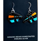 Navajo Ray Jack Turquoise Coral Jet Inlay Bear Earrings