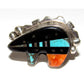 Navajo Ray Jack Turquoise Spiny Jet Inlay Bear Ring Size 7 -