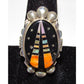 Navajo Ray Jack Turquoise Spiny Jet Inlay Galaxy Ring Size 9
