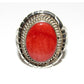 Navajo Red Spiny Ring Size 8.5 Sterling Silver Native