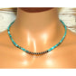 Navajo Rolled Turquoise & Pearls Heishi Choker Necklace