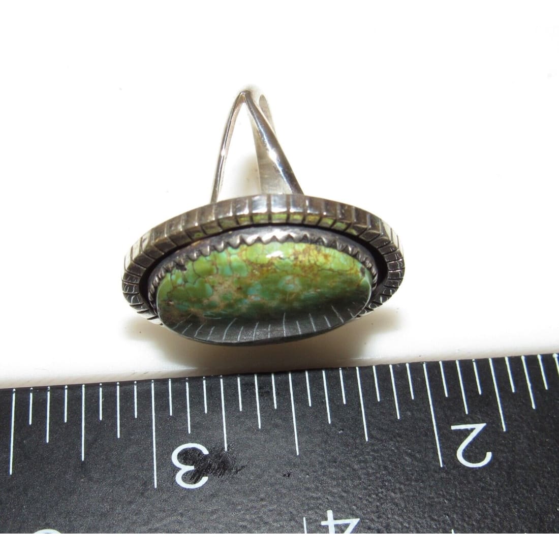 Navajo Royston Green Turquoise Ring Size 6 Sterling Silver