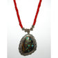 Navajo Royston Turquoise & Coral Necklace by Fred Peters