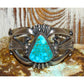 Navajo Royston Turquoise Cuff Bracelet Sand Cast Sterling