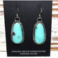Navajo Royston Turquoise Dangle Earrings Sterling Silver L