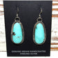 Navajo Royston Turquoise Dangle Earrings Sterling Silver L