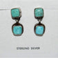 Navajo Royston Turquoise Dangle Earrings Sterling Silver T