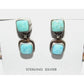 Navajo Royston Turquoise Dangle Earrings Sterling Silver T