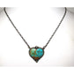 Navajo Royston Turquoise Heart Bar Necklace Sterling Native