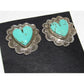 Navajo Royston Turquoise Heart Post Earrings M James