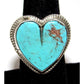 Navajo Royston Turquoise Heart Ring Sz 5.5 Sterling Silver