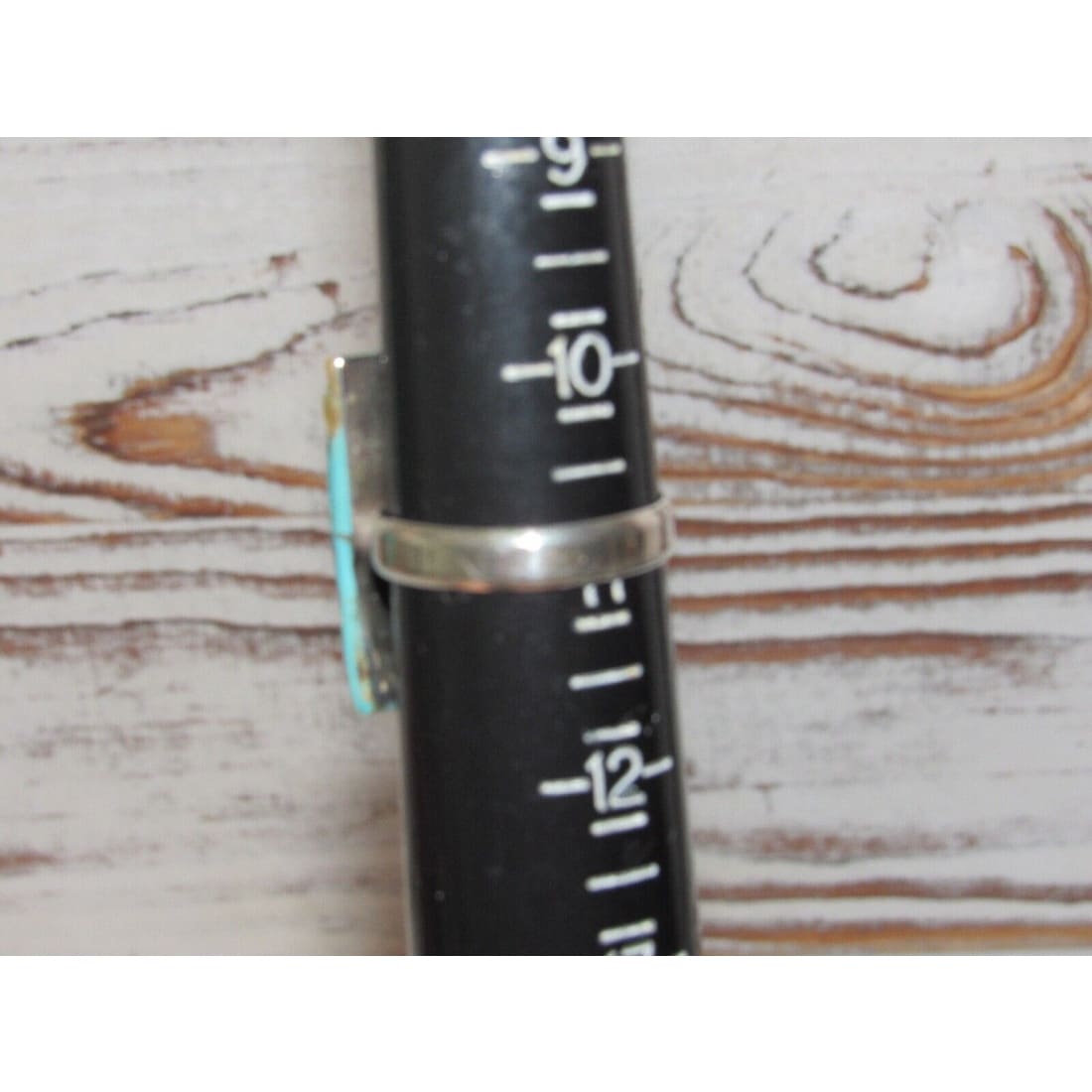 Navajo Royston Turquoise Inlay Ring Size 11 Sterling Silver