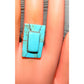 Navajo Royston Turquoise Inlay Ring Size 9 Sterling Silver