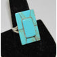 Navajo Royston Turquoise Inlay Ring Size 9 Sterling Silver