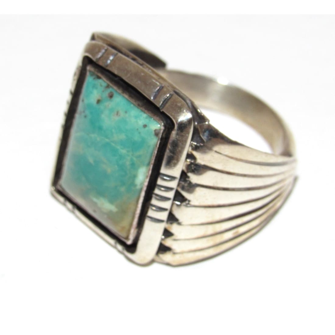 Navajo Royston Turquoise Men Ring Size 10.5 Sterling Silver