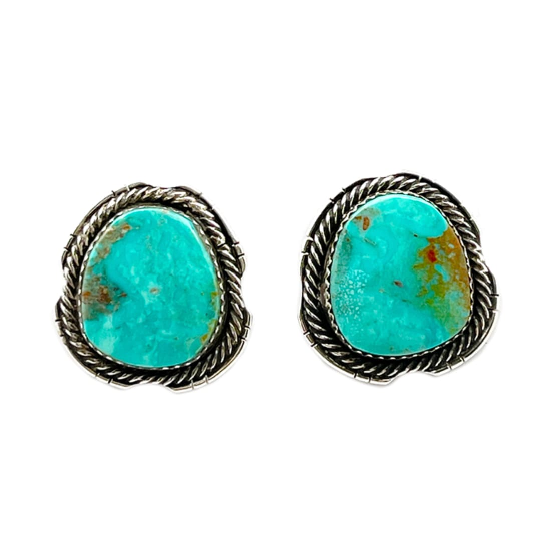 Navajo Royston Turquoise Post Earrings C. Reeves Sterling