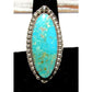 Navajo Royston Turquoise Ring Sz 8 Adjustable Sterling