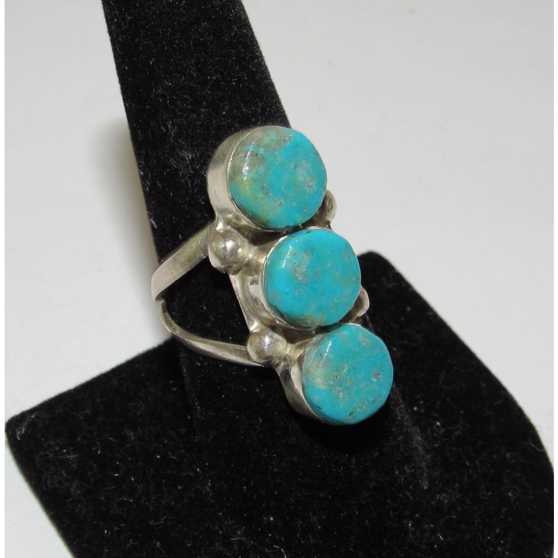 Navajo Royston Turquoise s Stone Design Ring Sz 9 Sterling