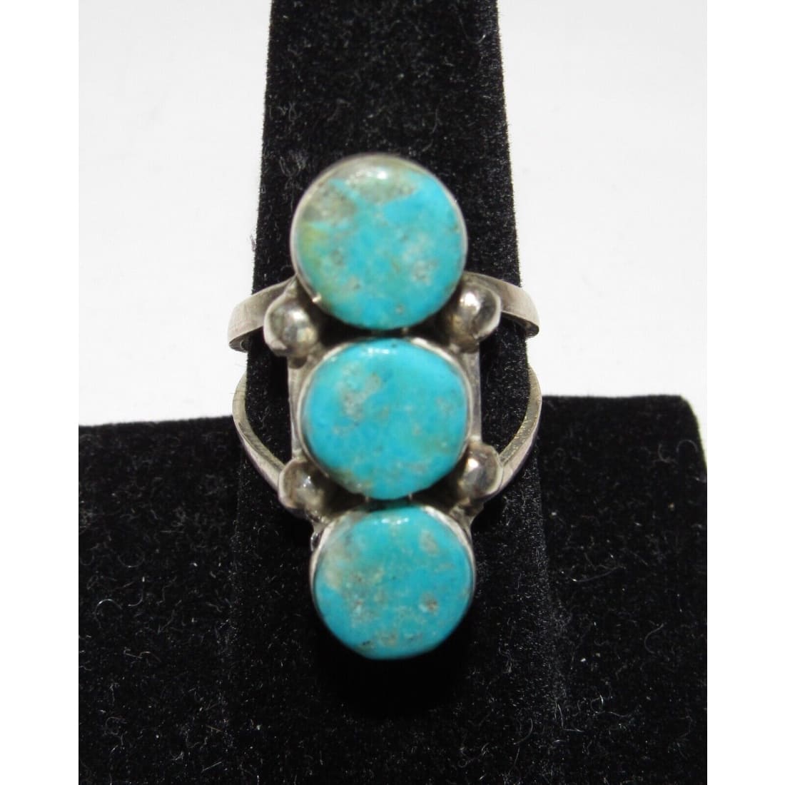Navajo Royston Turquoise s Stone Design Ring Sz 9 Sterling