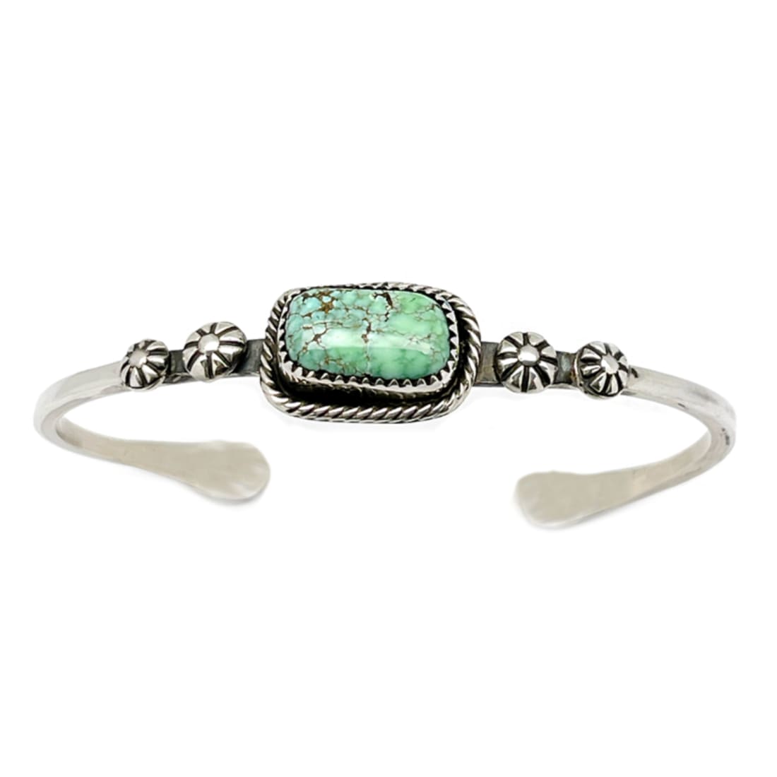 Navajo Royston Turquoise Stacker Cuff Bracelet Sterling