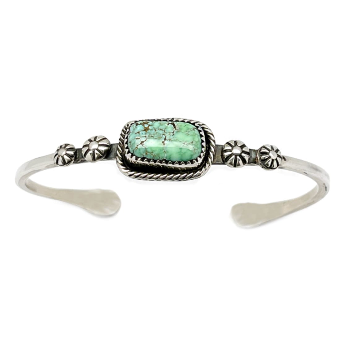 Navajo Royston Turquoise Stacker Cuff Bracelet Sterling