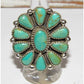 Navajo Royston Turquoise Statement Cluster Ring Sz 7.5
