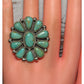 Navajo Royston Turquoise Statement Cluster Ring Sz 7.5