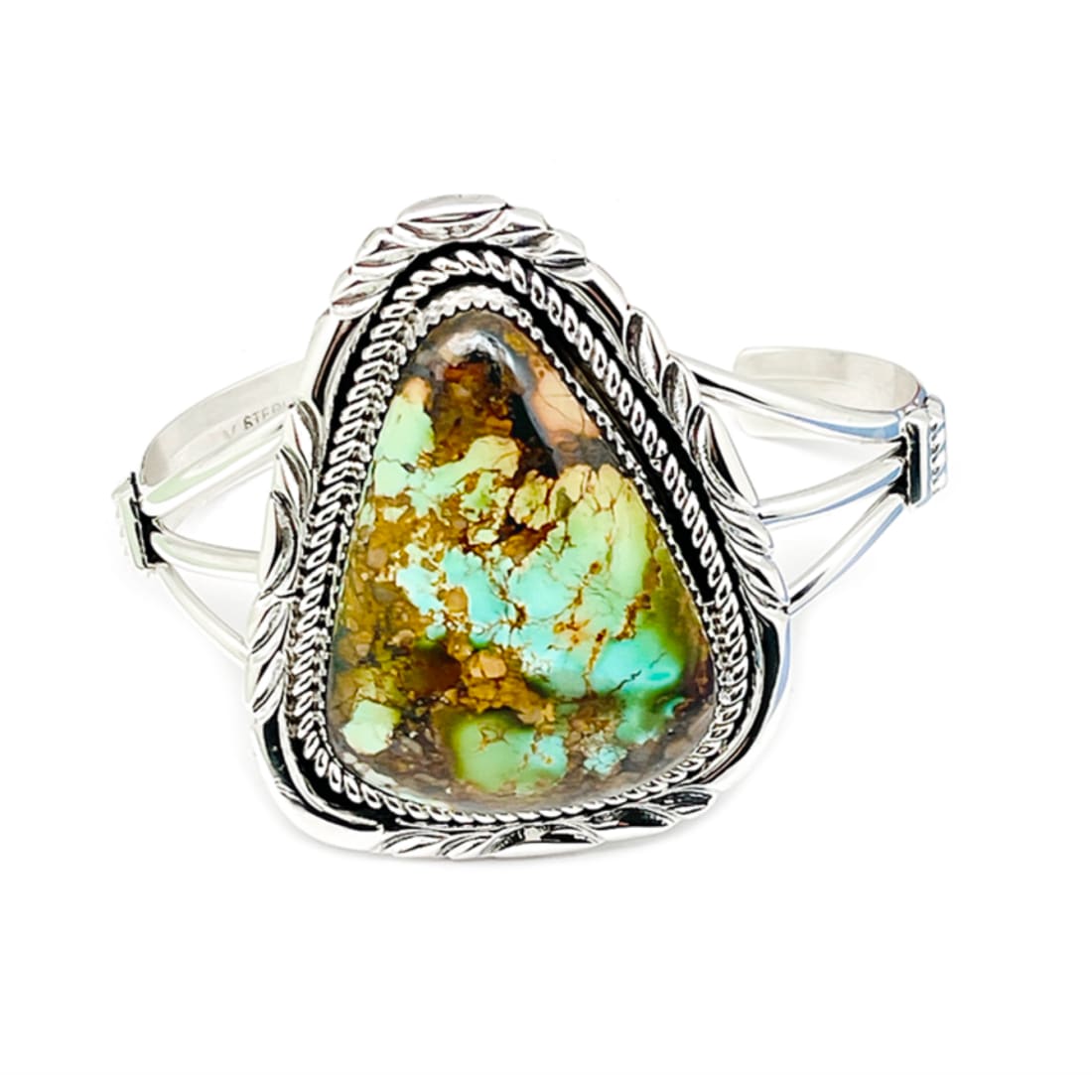 Navajo Royston Turquoise Statement Cuff Bracelet Sterling