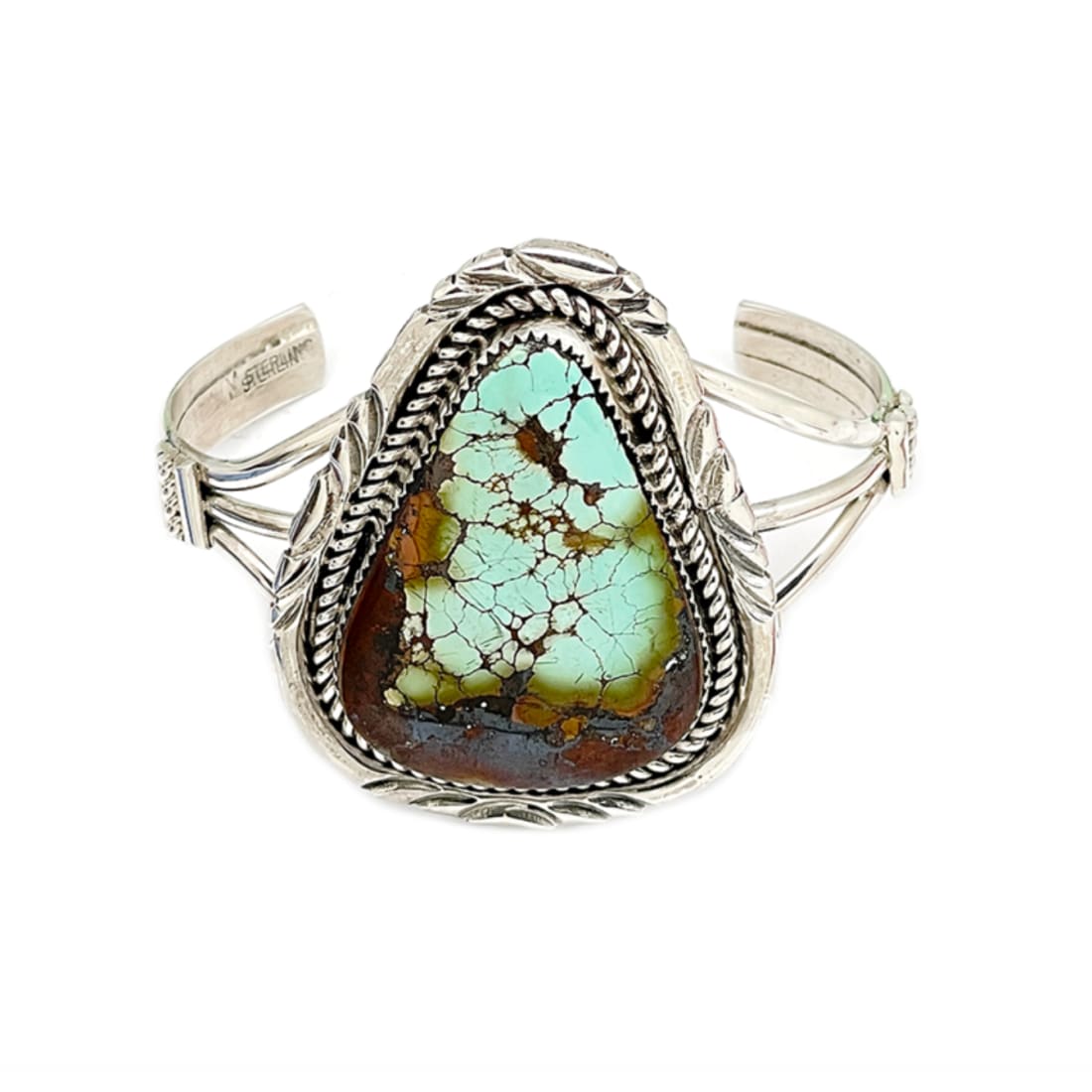 Navajo Royston Turquoise Statement Cuff Bracelet Sterling