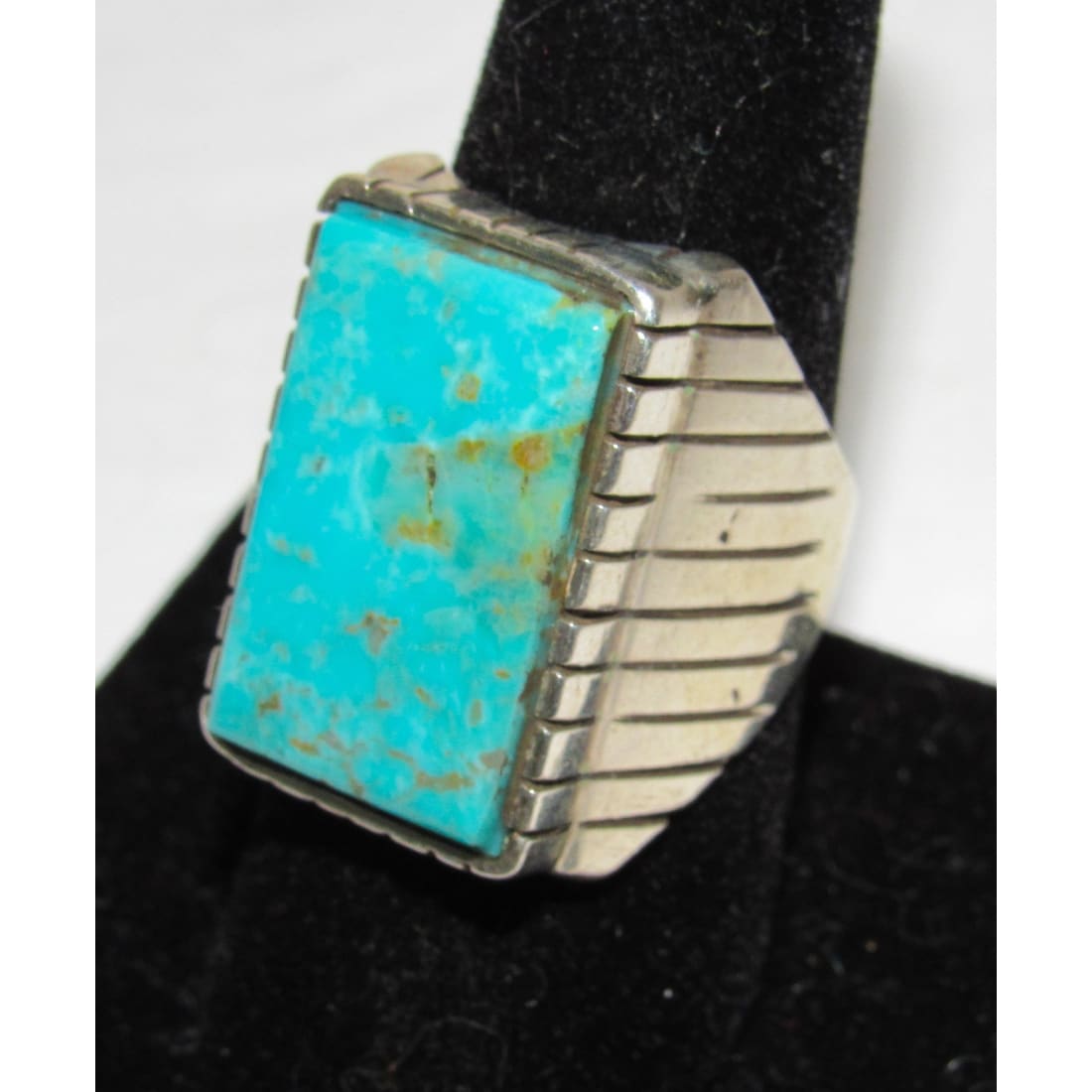 Navajo Royston Turquoise Statement Men Ring Sz 8.5 R. Jack