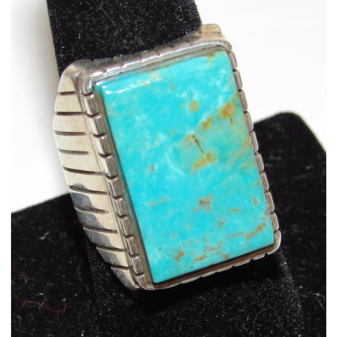 Navajo Royston Turquoise Statement Men Ring Sz 8.5 R. Jack