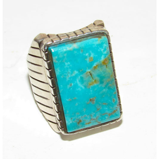 Navajo Royston Turquoise Statement Men Ring Sz 8.5 R. Jack
