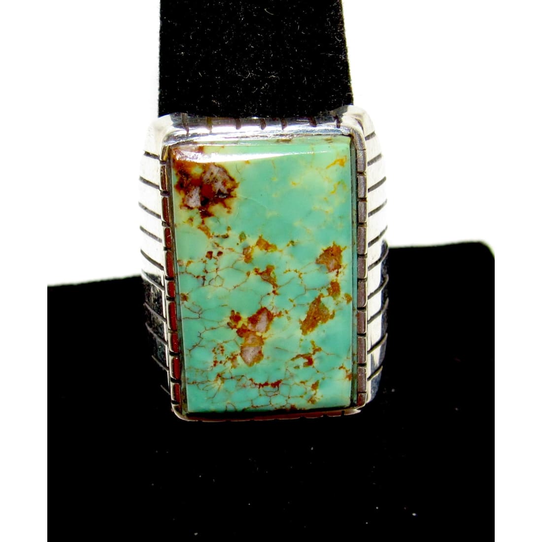 Navajo Royston Turquoise Statement Men Ring Sz 9 R. Jack