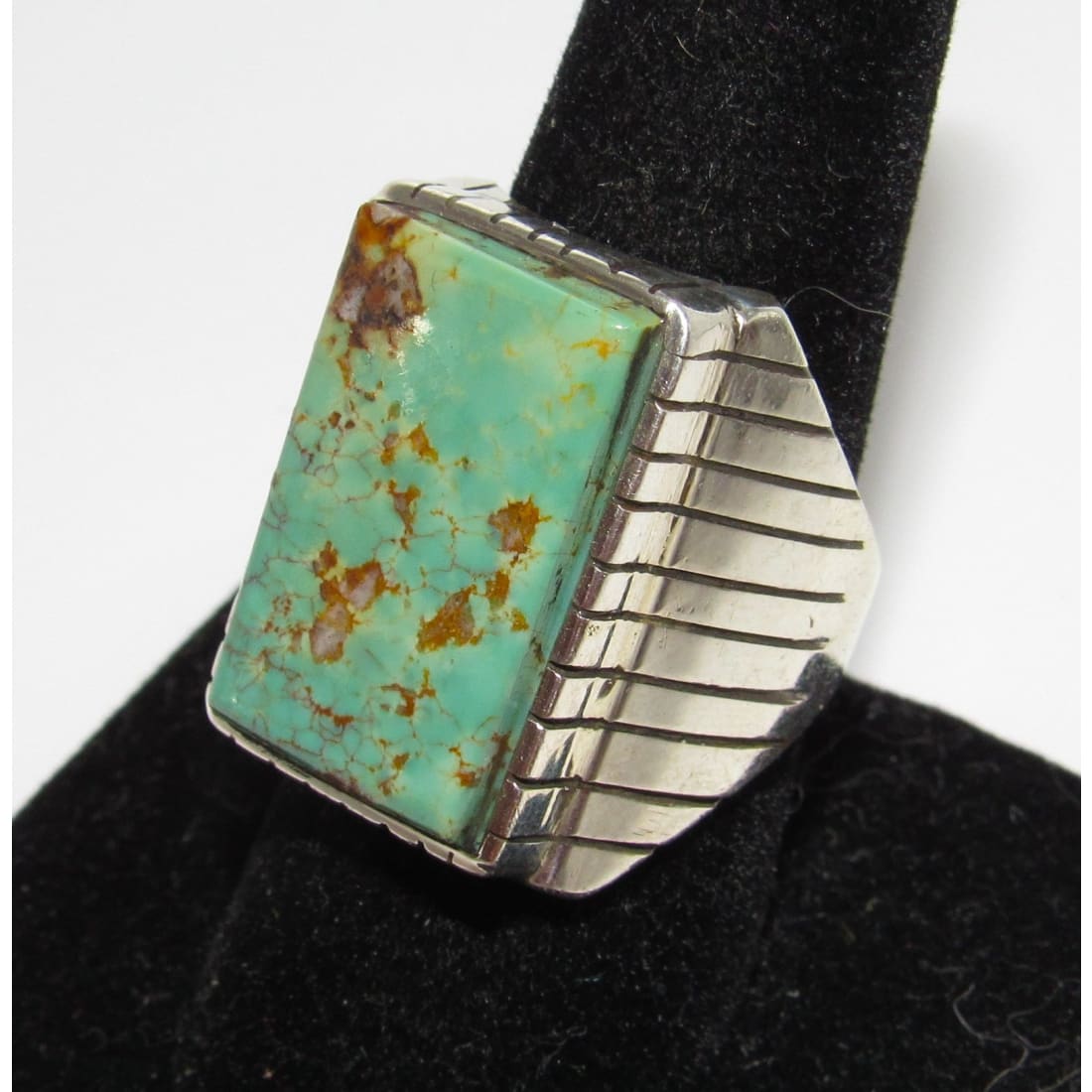 Navajo Royston Turquoise Statement Men Ring Sz 9 R. Jack